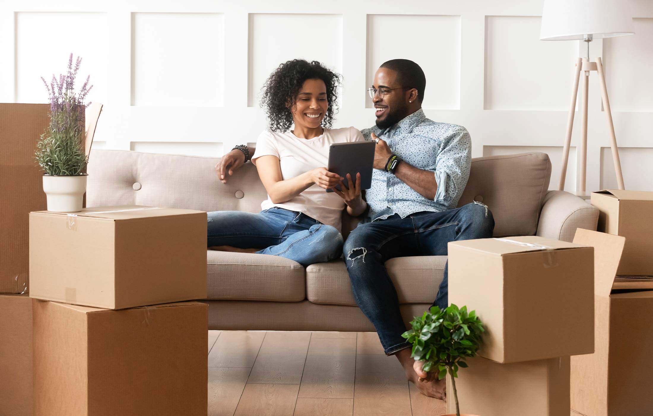 couple on couch internet